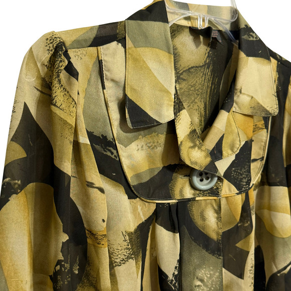 Serenade Womens Sheer Earthy Toned Single Button Blouse - Size Medium - Picture 2 of 7